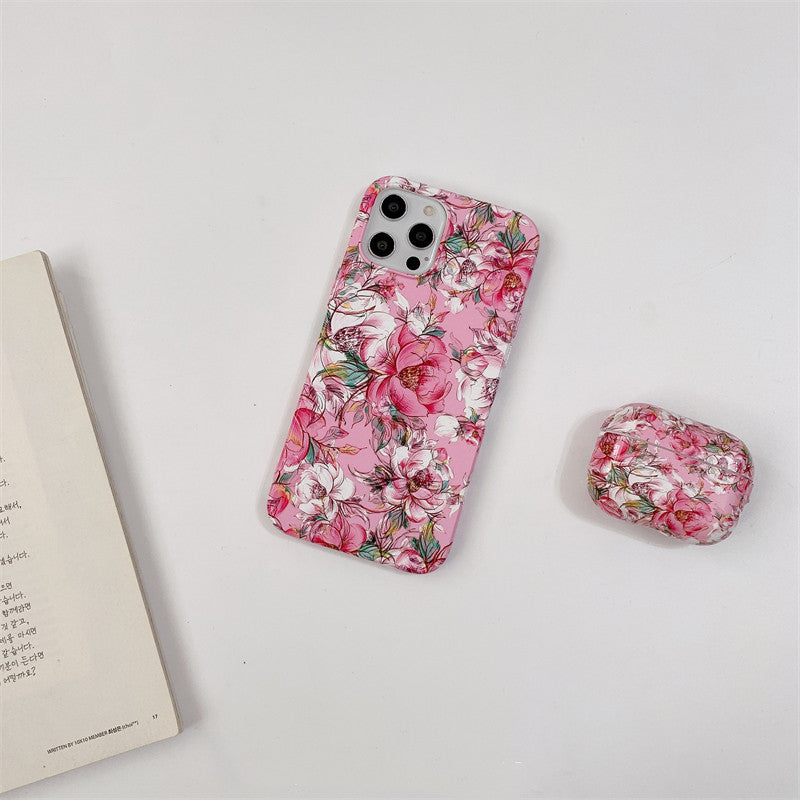 Compatible with Apple, Noble Smiling Flower Suitable For Apple 11  12 Mobile Phone Shell IphoneX Soft Cover Xs  Xr  8plus Female Airpods