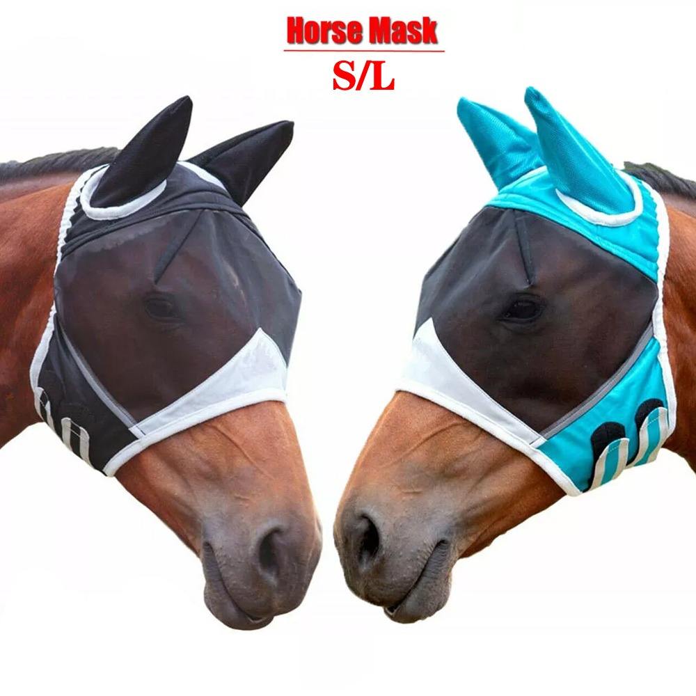 Horse Fly Mask,Extra Comfort Grip Soft Mesh Horse Fly Mask With Ears