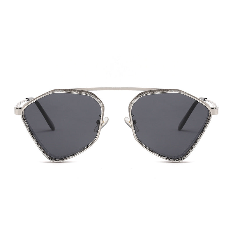 Metal Punk Glasses Steam Polygonal Sunglasses