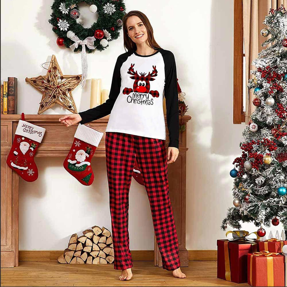 Family Christmas Pajamas Matching Sets Christmas Sleepwear Parent-Child Pjs Outfit For Christmas Holiday Xmas Party