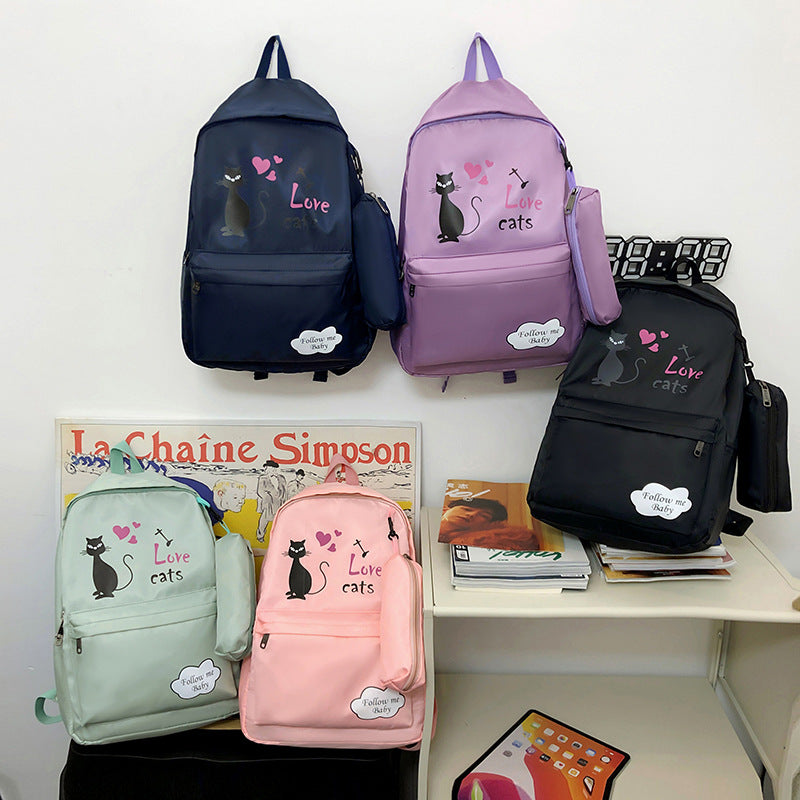 Female Cartoon Print Large-capacity Backpack