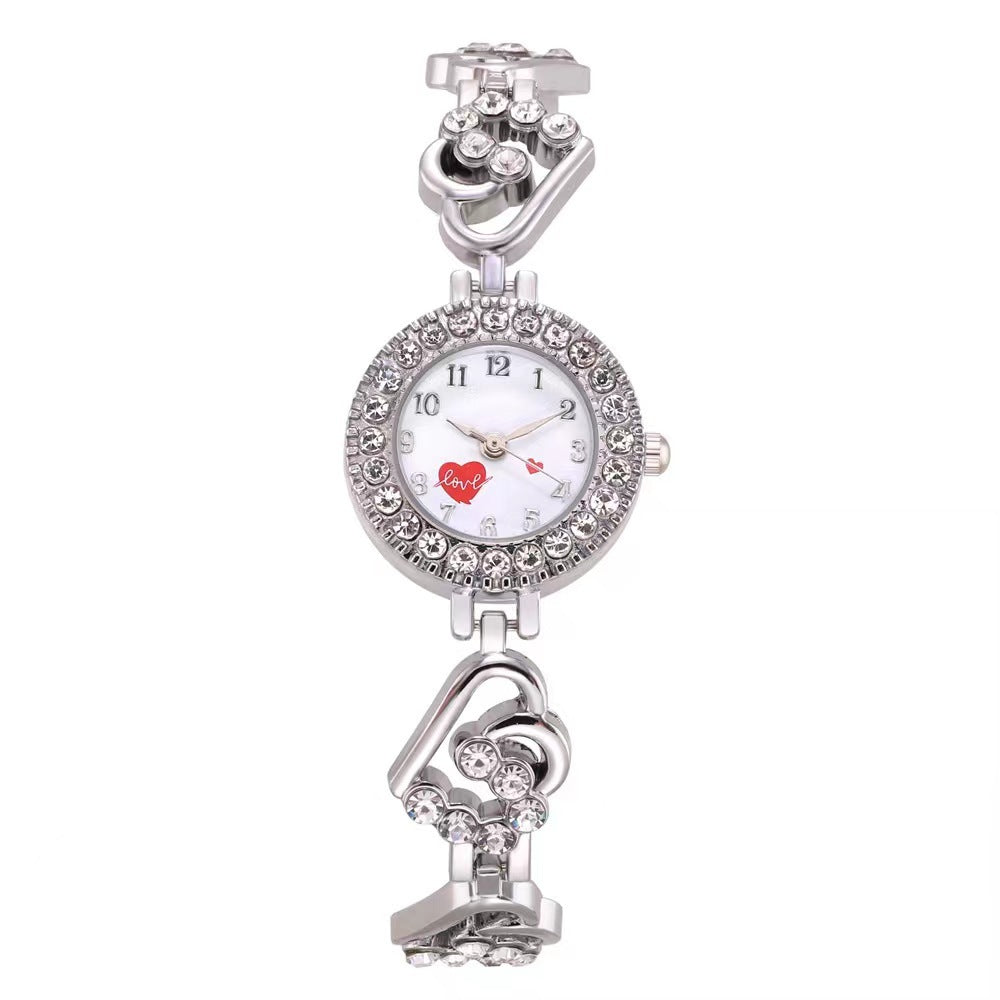 Heart Shape Diamond Small Dial Bracelet Watch Ladies