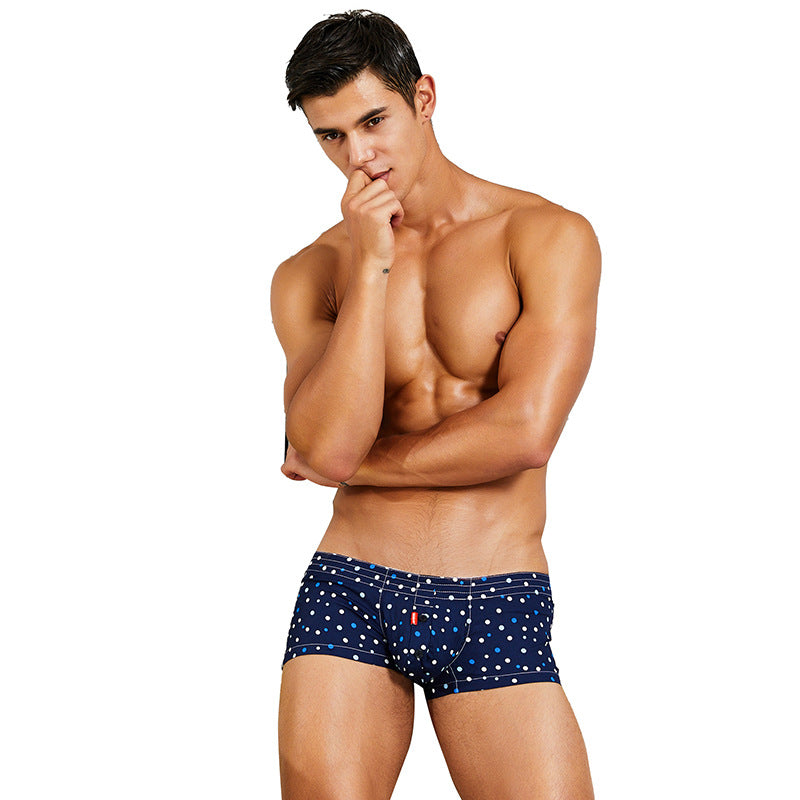 Men's Polka Dot Home Boxer Briefs Breathable