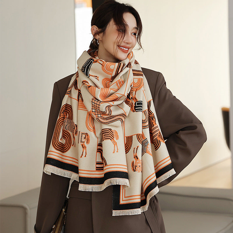 Air-conditioned Room Cashmere-like Talma Student Scarf Thickened Outer Wear