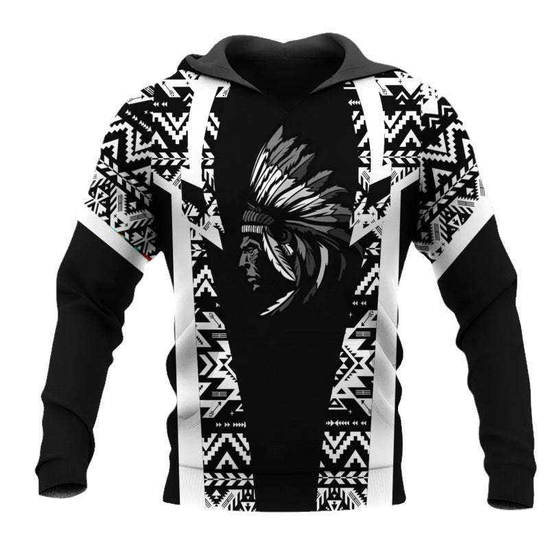 Sweater Black And White Pattern Men's Clothing