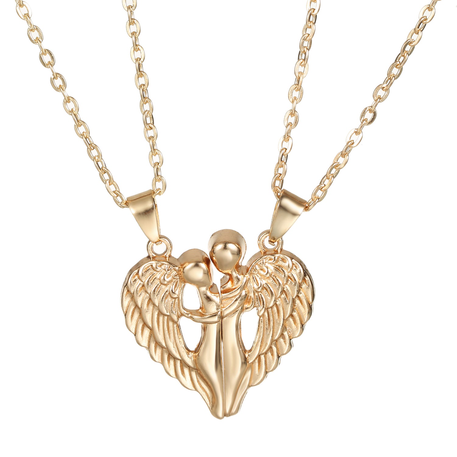 Angel Wings Hug Magnet Love Necklace