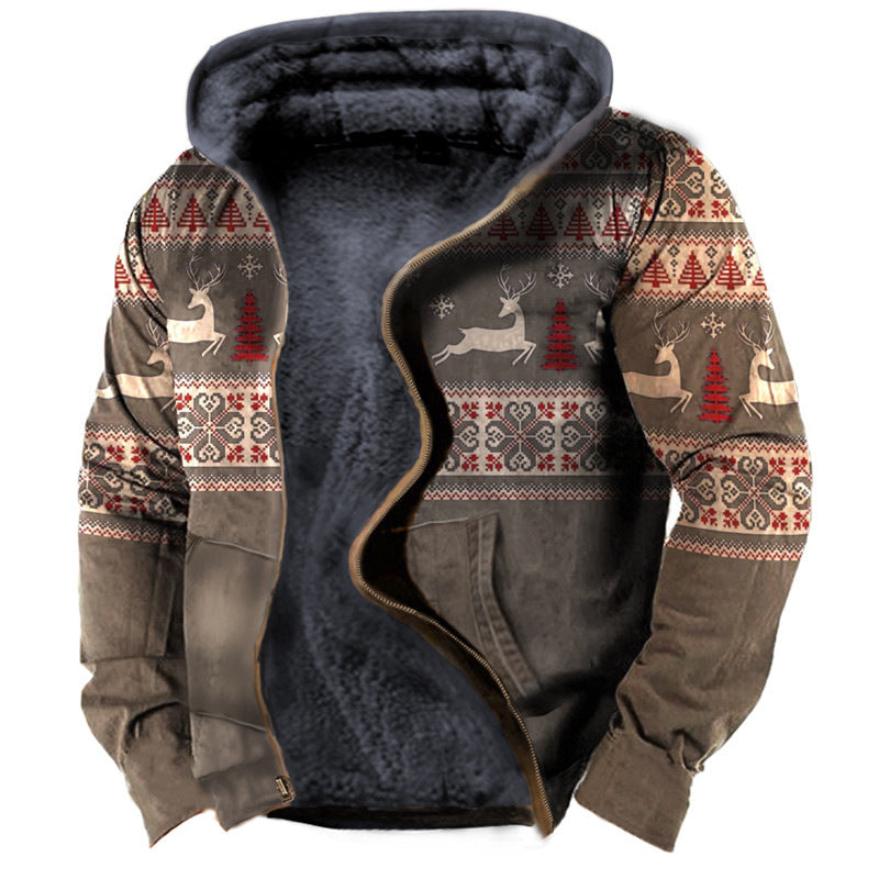 Men's Hooded Printed Sweater All-matching Loose