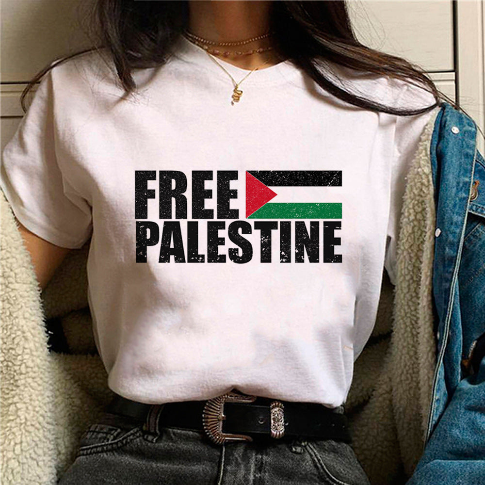 Palestine T-shirts Women Comic Japanese Tshirt Female Funny