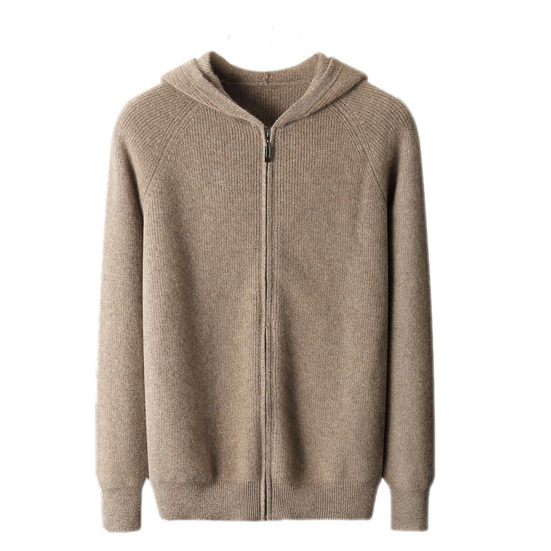 Wool Hooded Age-reducing Cashmere Loose Casual Sweater