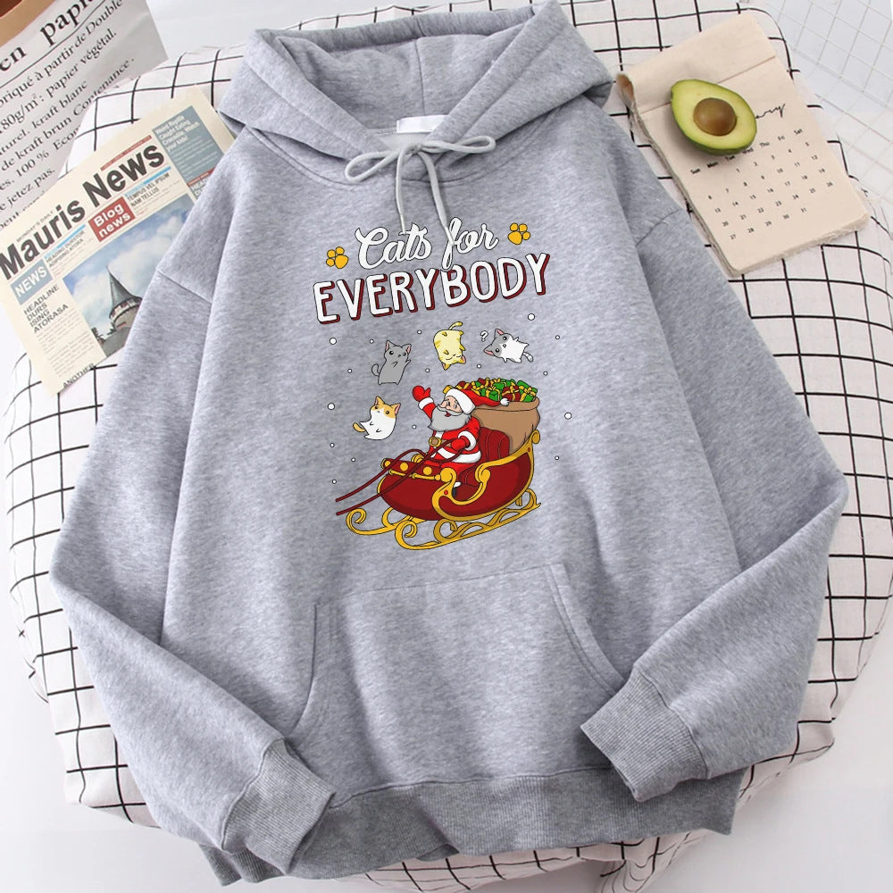 Cats For Everybody Funny Ugly Christmas Hoodie Wome