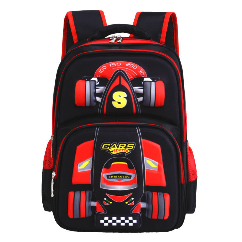 Three Dimensional Car Boys Primary School Trolley School Bag