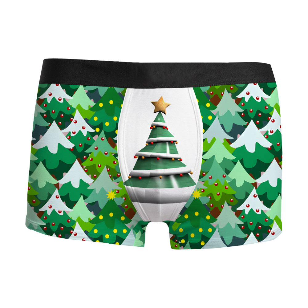 Christmas 3D Printed Men's Underwear Breathable